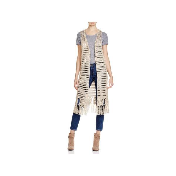 Shop Cliche Womens Casual Vest Crochet Duster M Overstock