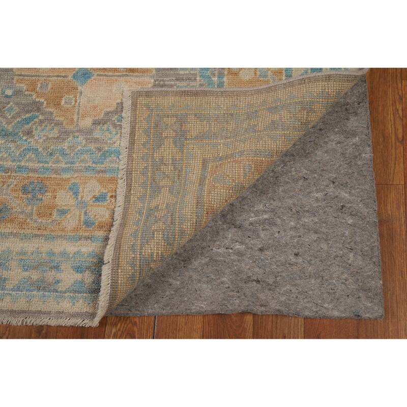Hand Knotted Oriental 100% Wool Carpet Transitional Floral Greys & Charcoal Oushak Area Rug - 10' 0'' X 8' 0''