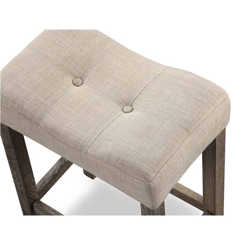 Sora Button Tufted Counter Height Saddle Stool,Set of 2