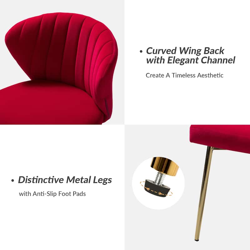 Aruna Accent Chair with Metal Legs 20''W X 19.5 ''D X 29''H by HULALA HOME
