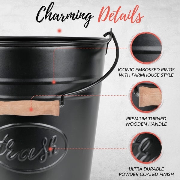 Autumn Alley Rustic Farmhouse Bathroom Trash Can - Pet Proof Galvanized Trash Can With Soft-Close Lid And Pedal For Rustic Bathroom Accessories, Kitchen Waste Basket, Country Home Décor, 5L, 1.3 Gal