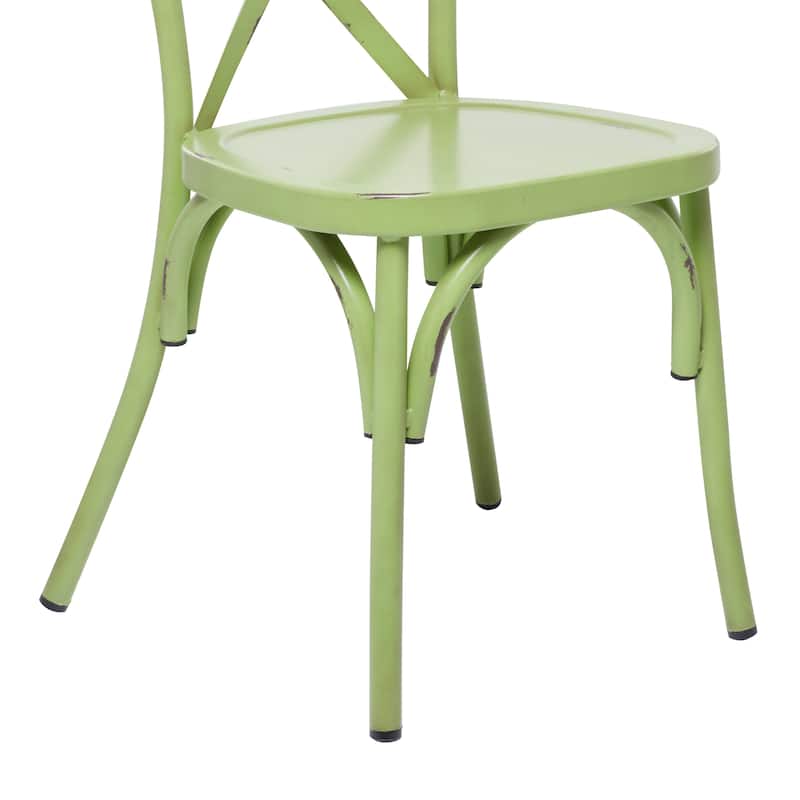 Iron Farmhouse Outdoor Dining Chair (Set of 2) - 22 x 19 x 35