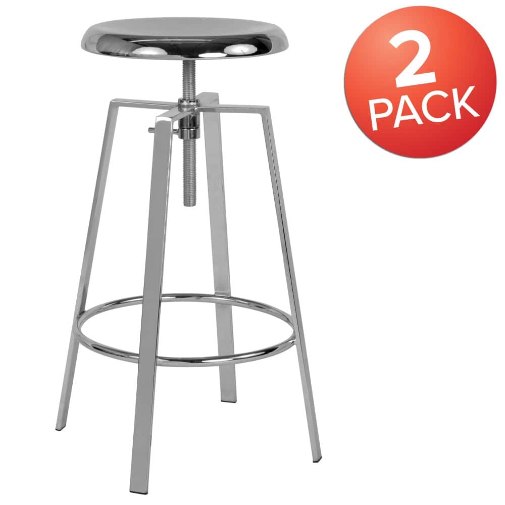 Industrial Style Barstool with Swivel Lift Adjustable Height Seat