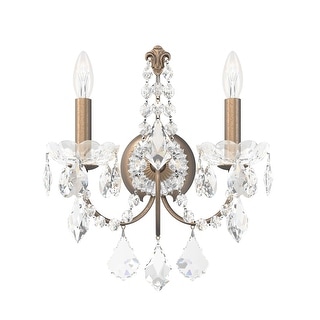 Century 2 Light Wall Sconce Etruscan Gold Clear Heritage Crystal - One ...