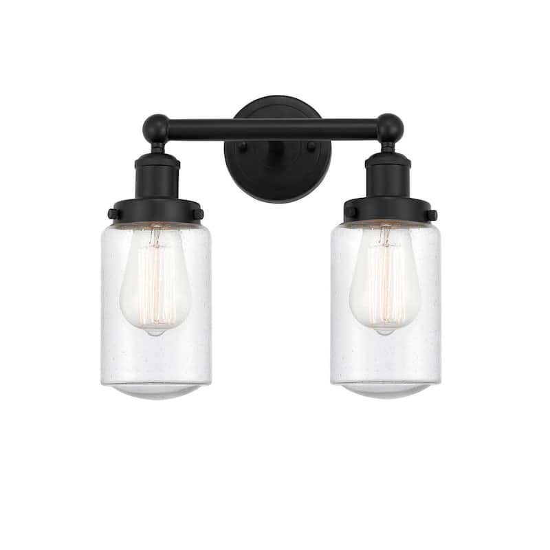 Innovations Lighting 616-2W-10-16 Dover Vanity Dover 2 Light 16" Wide - Matte Black / Seedy