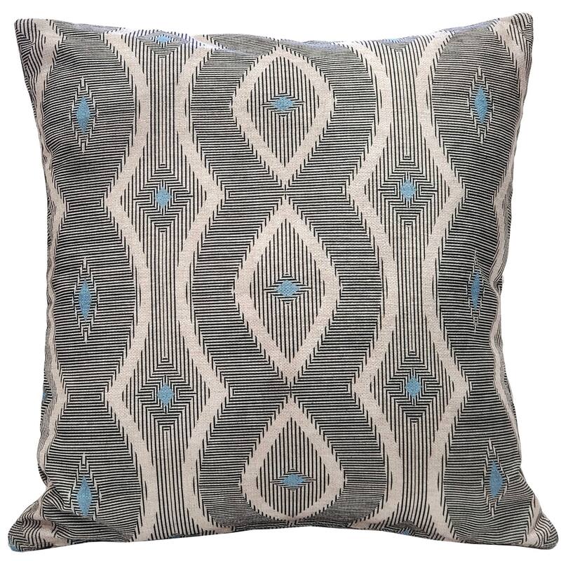 Desmond Blue Diamond 19x19 Throw Pillow - Feather Down