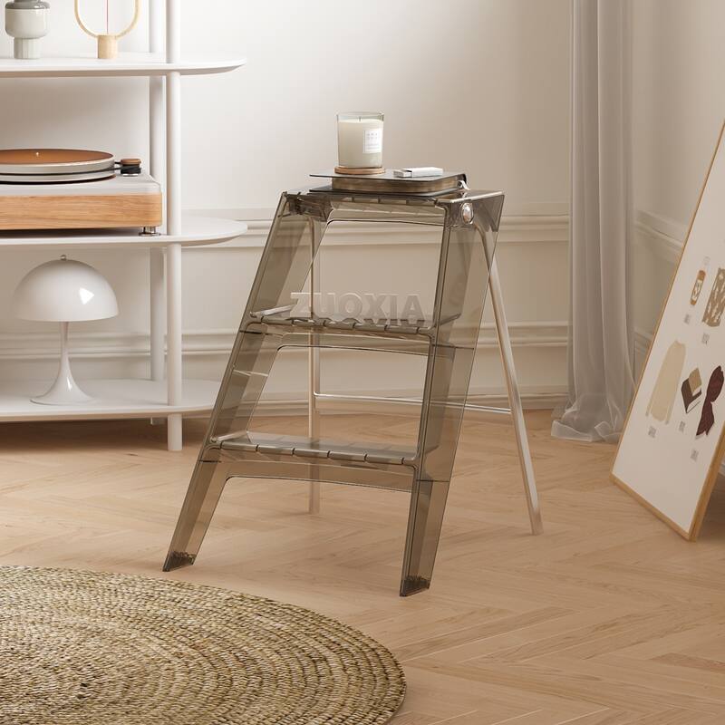 Home Folding Ladder Frame Indoor Multi-Functional Thick Folding Ladder Stool Simple Creative Anti-Slip Plastic Edge