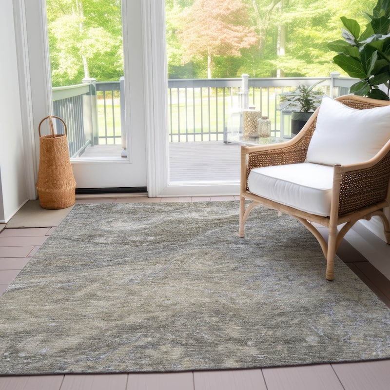 Machine Washable Indoor/ Outdoor Chantille Modern Abstract Rug
