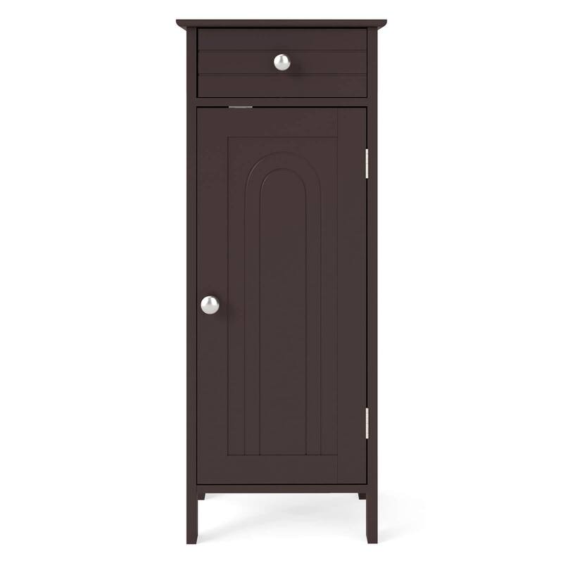 Costway Bathroom Floor Cabinet Storage Organizer Free-Standing with - See details