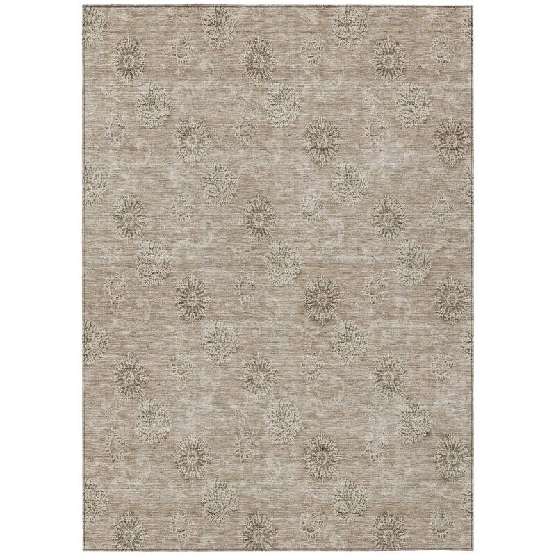 HomeRoots Floral Transitional Rectangle Outdoor Rug
