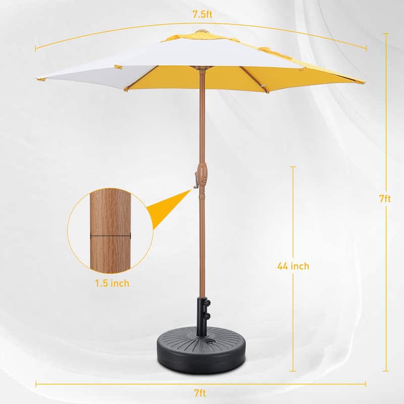 Autlaycil 7.5FT Solar Patio Umbrella with Base and Tilt,Crank