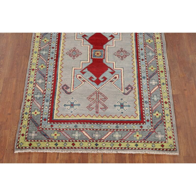 Kazak Accent Rug Oriental Handmade Wool Carpet - 3'3" x 5'0"