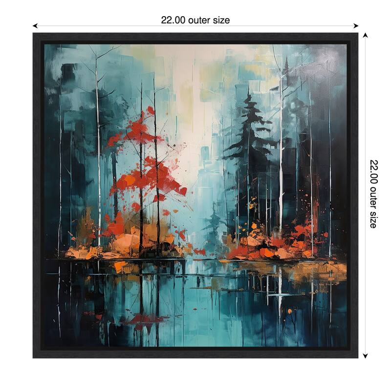 Dense Forest by Tradelink inhouse artist (22 x 22 in.), Framed Canvas Wall Art Print