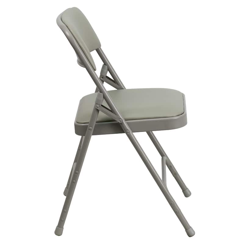 4 Pack Curved Triple Braced & Double Hinged Metal Folding Chair