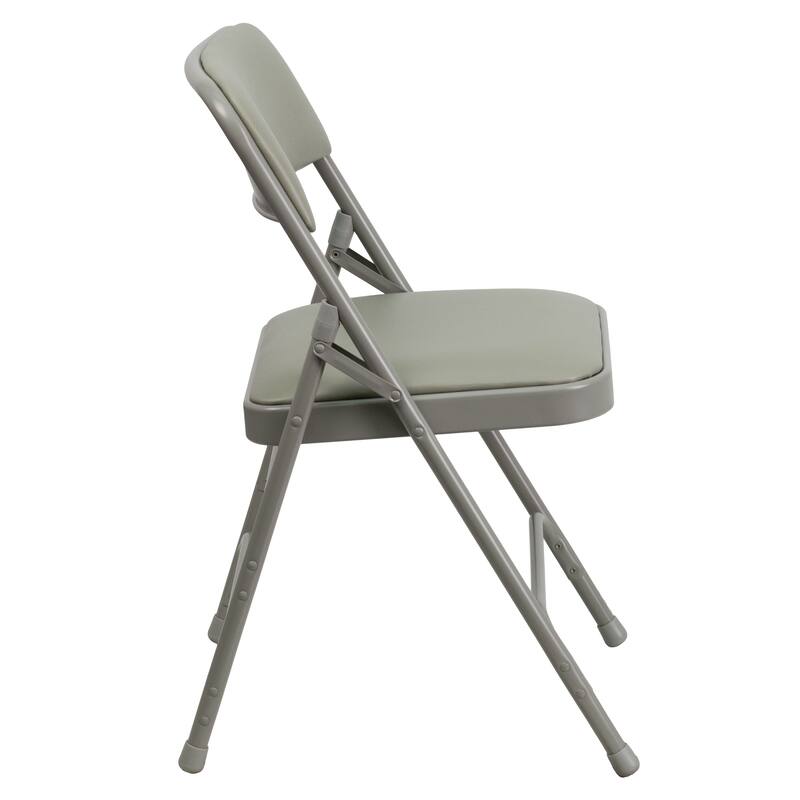 Set of 2 Metal Folding Chairs with Padded Seats