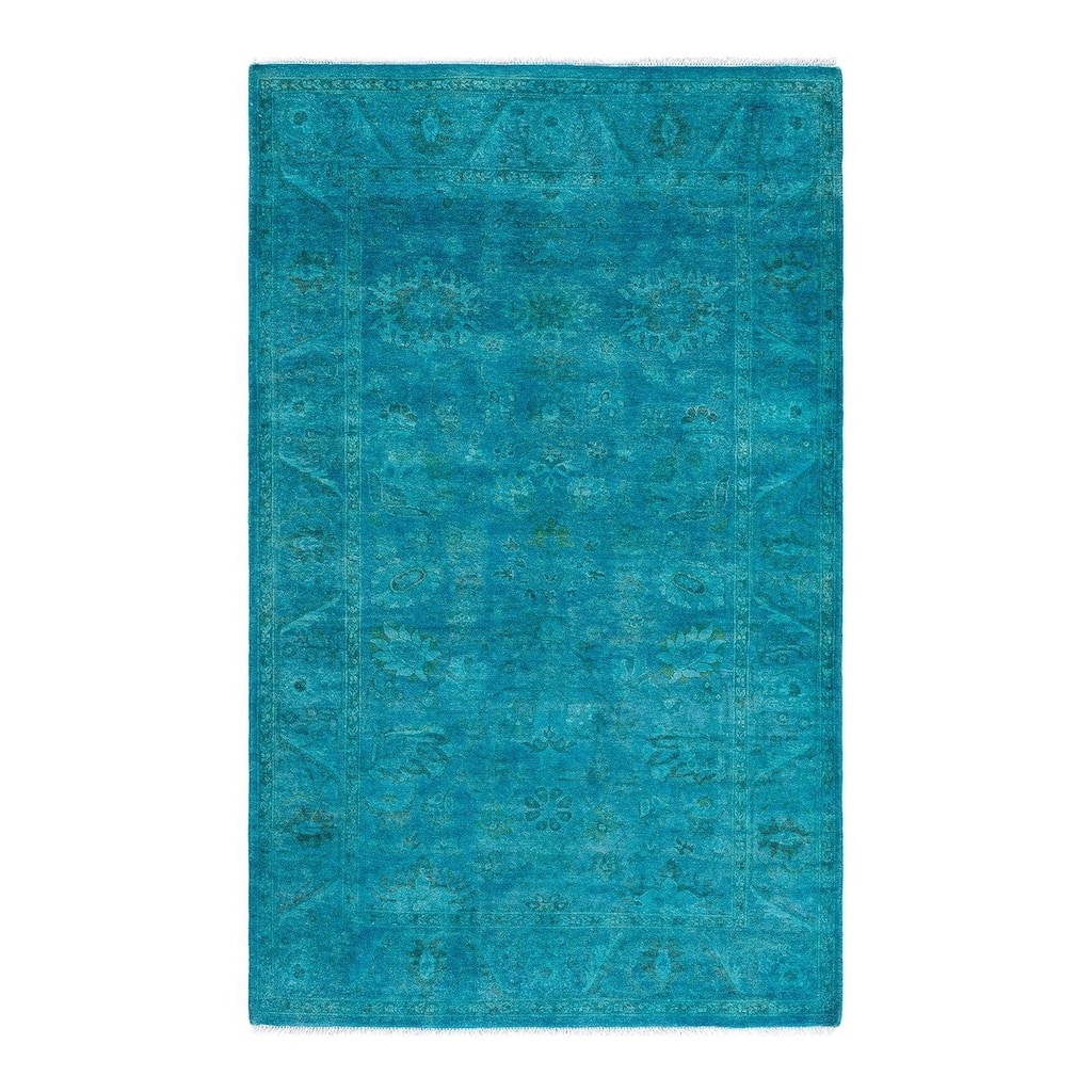 Contemporary Overdyed Wool Hand Knotted Area Rug - 3' 3" x 5' 2"
