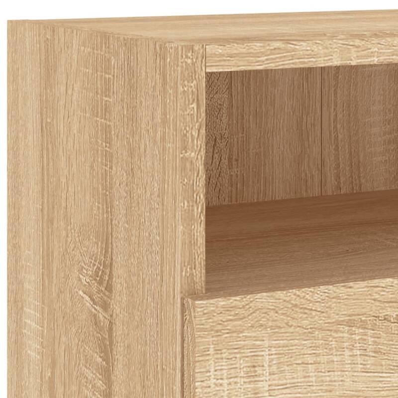 vidaXL TV Wall Cabinet Sonoma Oak Engineered Wood Medium TV Wall Cabinet - 11.8 x 39.4 x 11.8 in