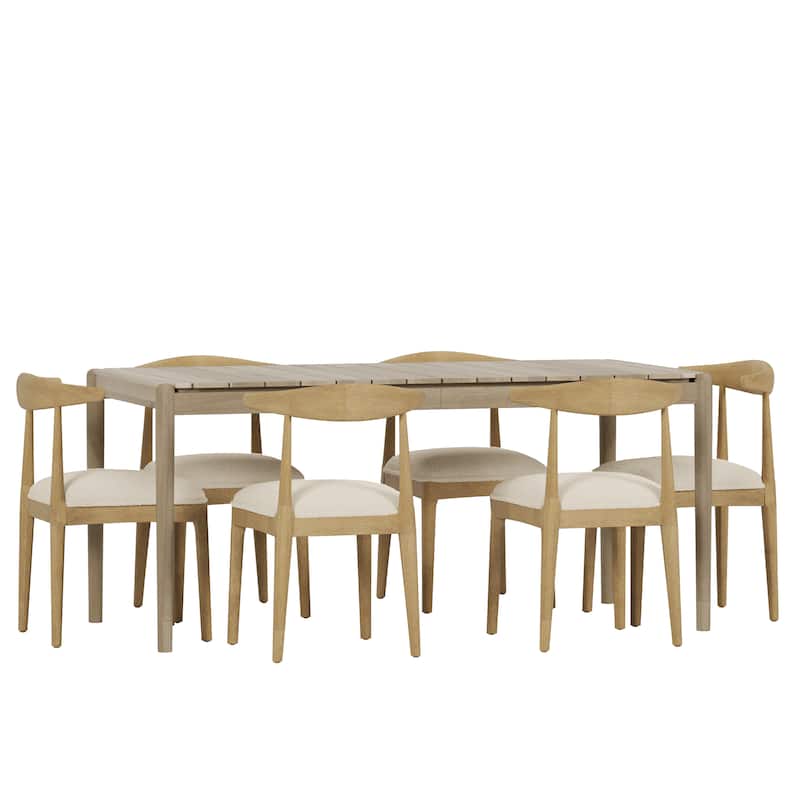 Helke Acacia Wood 7 Piece Dining Set by Christopher Knight Home