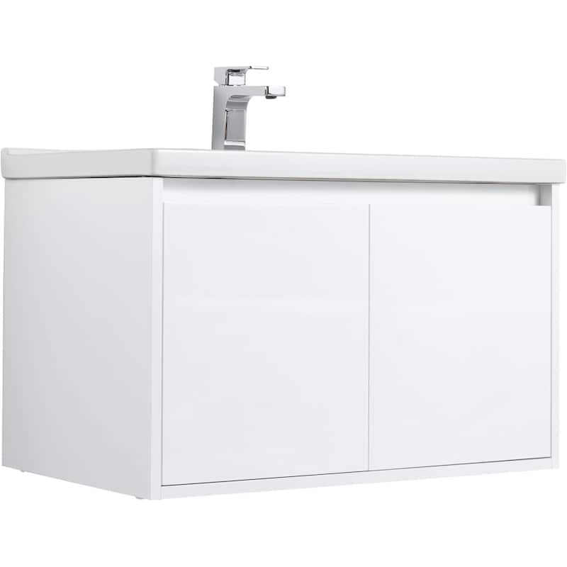 Blossom 32" Floating Bathroom Vanity with Ceramic Sink & Storage