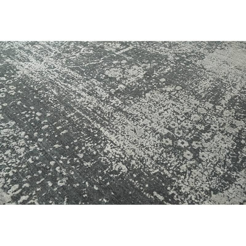 Hand Knotted Wool Transitional Oriental Area Rug Tone on Tone Gray - 8' x 9' 11''