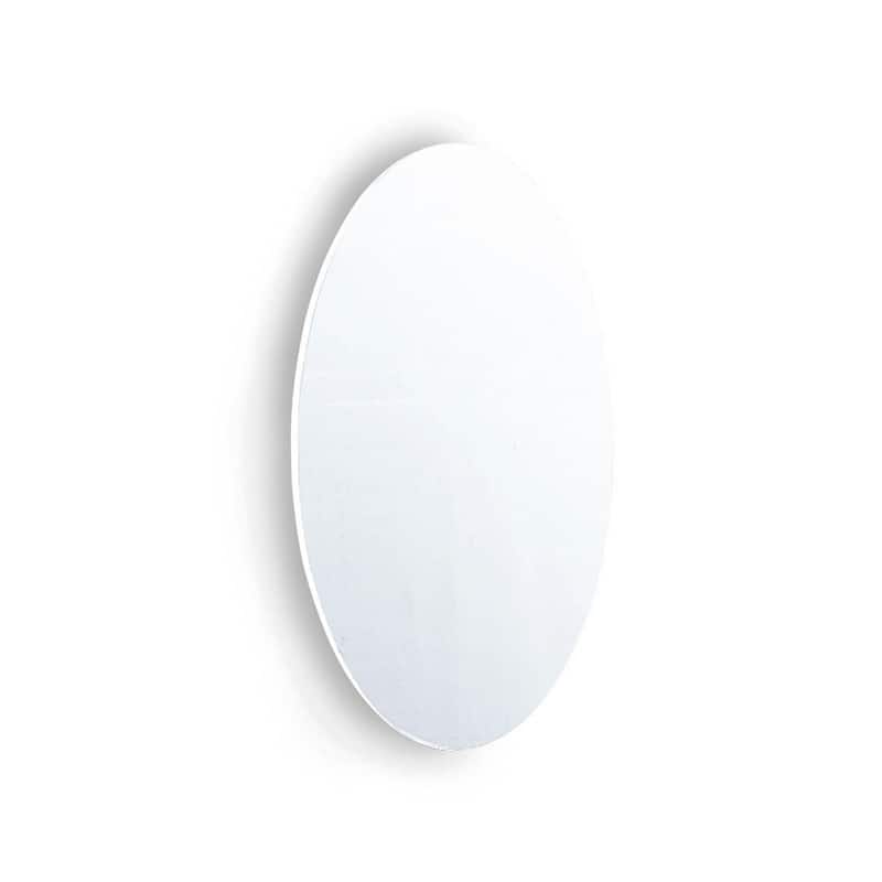 Wall-mounted Frameless Oval Mirror,25.1"Lx14.8"W - White