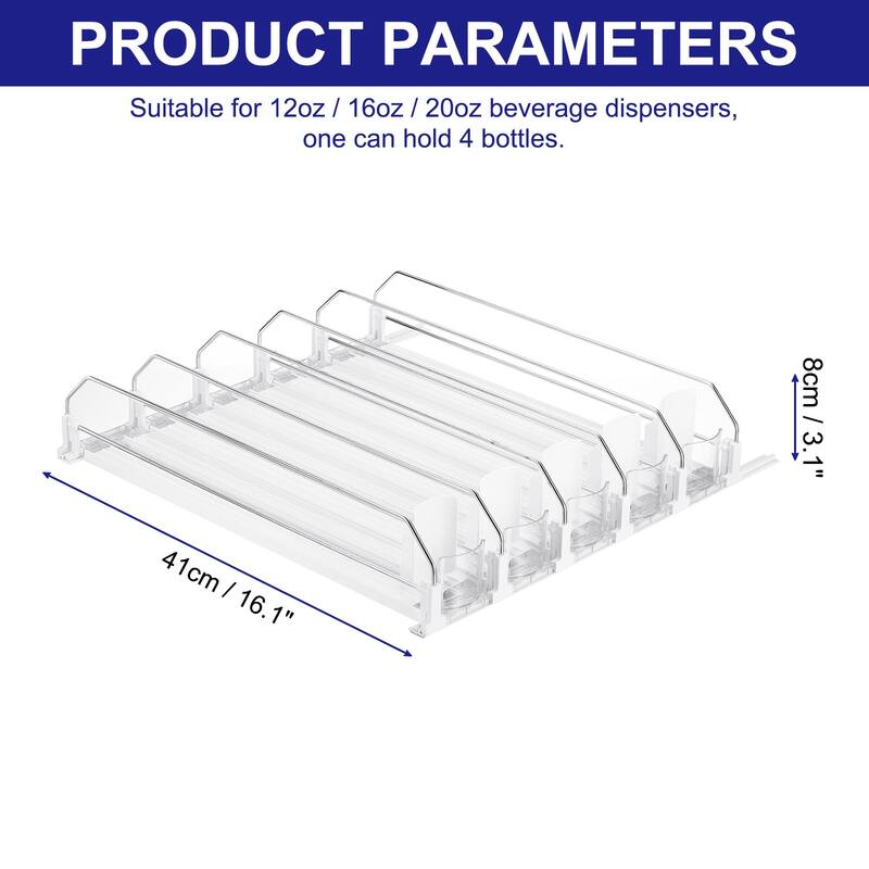 5pcs Self-Pushing Soda Can Dispenser Drink Organizer for Vending Machine, White - White