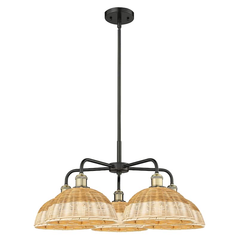 Innovations Lighting Endless Possibilities Ballston - Bristol Natural II - 5 Light 28" Stem Hung Chandelier - Black Antique Brass