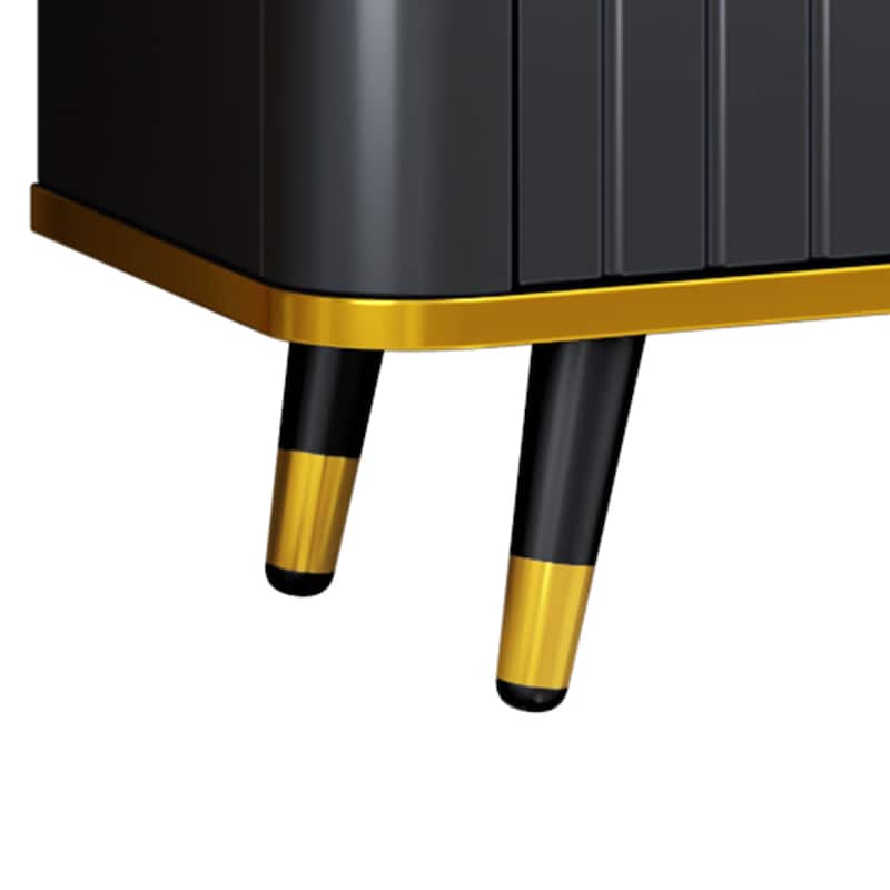 Gold+Black 78.8" TV Stand with Open Storage Shelf, Cabinets and Drawers for TVs Up to 85"