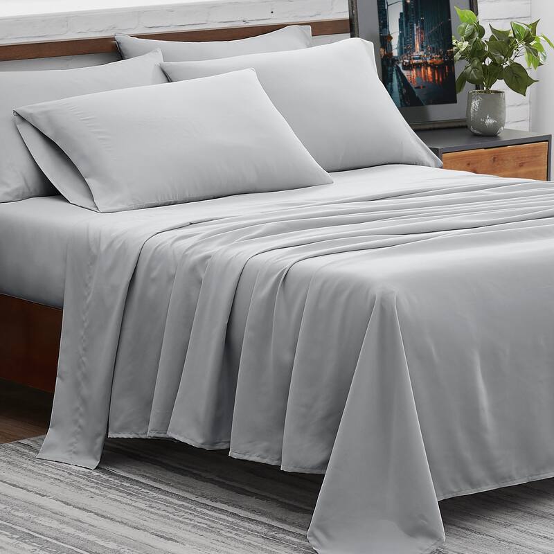FUBU Solid Microfiber Sheet Set + Extra Pillowcases