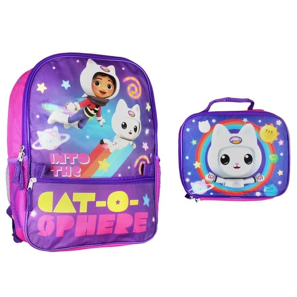 gabby dollhouse mini backpack AI ACCESSORY INNOVATIONS Gabby's Doll House 12 for girls, Flip Sequin School Bag for Preschool, Pandy Paws Flap Pocket w/3D Ears This Gabbys Dollhouse 5 piece backpack set includes a darling backpack with flip sequins Gabby's dollhouse Meow kindergarten backpack