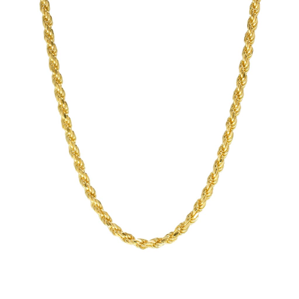 Victoria Townsend Gold over Sterling silver 3.1mm Diamond Cut ROPE Necklace in 20 inches