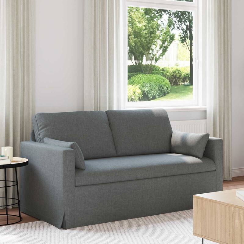 vidaXL Sofa Dark Grey in Fabric - Dark grey-55.12 in