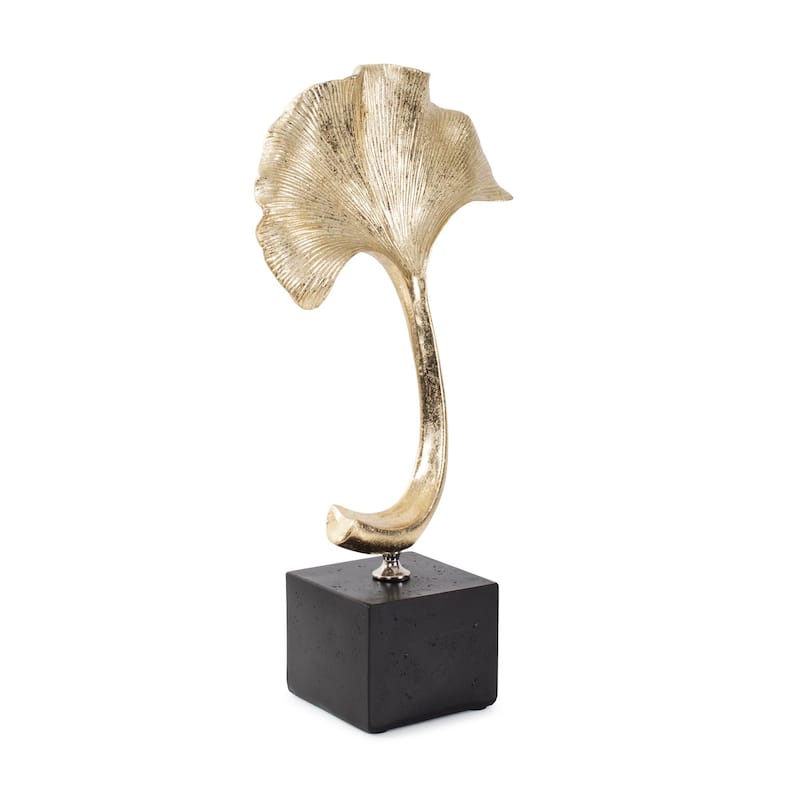 Gifu Golden Ginkgo Leaf Sculpture- Short