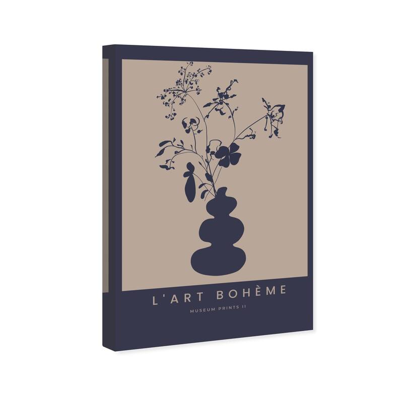 Wynwood Studio Canvas Floral and Botanical L Art Boheme Poster III Black and Taupe Modern & Contemporary Wall Art Canvas Print