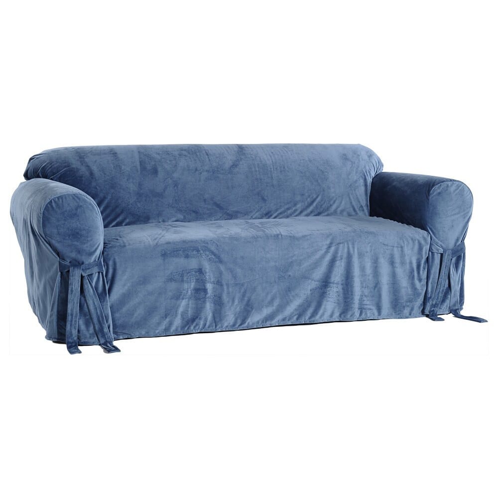 Classic Slipcovers Microfiber Velvet Loveseat Slipcover