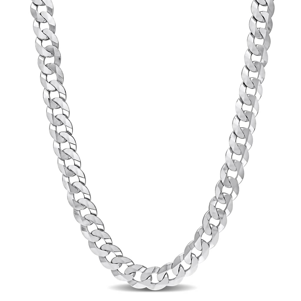 Miadora Sterling Silver Curb Link Necklace