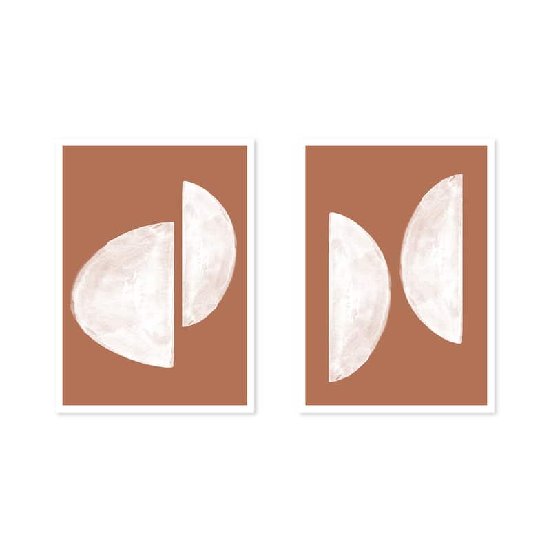 "Balance and Simplicity" Set of Two Framed Textured Wall Art - Multi-Color