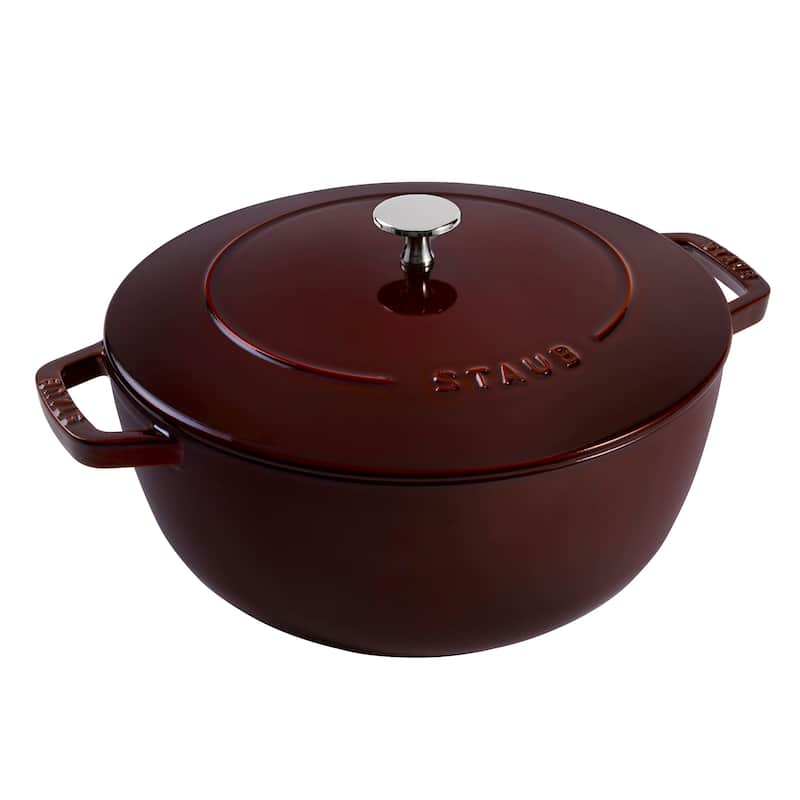 Staub Cast Iron Essential French Oven, Dutch Oven, 5-quart, serves 5-6, Made in France - 5-qt - Grenadine