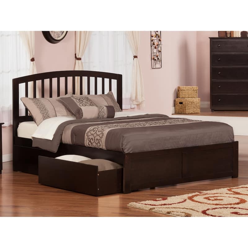 Platform Bed with Drawers - Modern Espresso Finish - Underbed Storage - Expandable Design