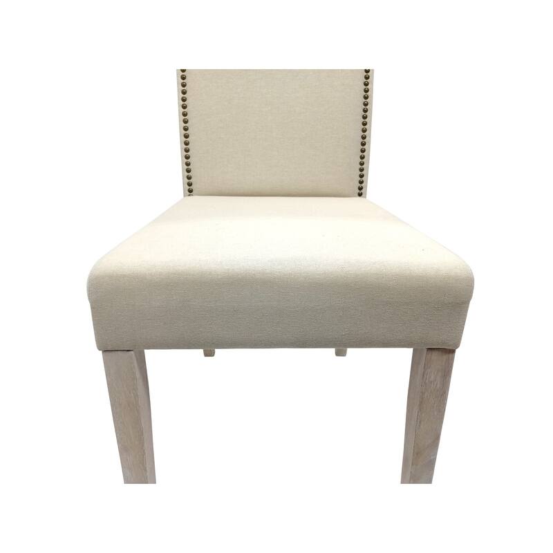Upholstered Armless Dining Chair with Tapered Legs - 41.5" - Brown