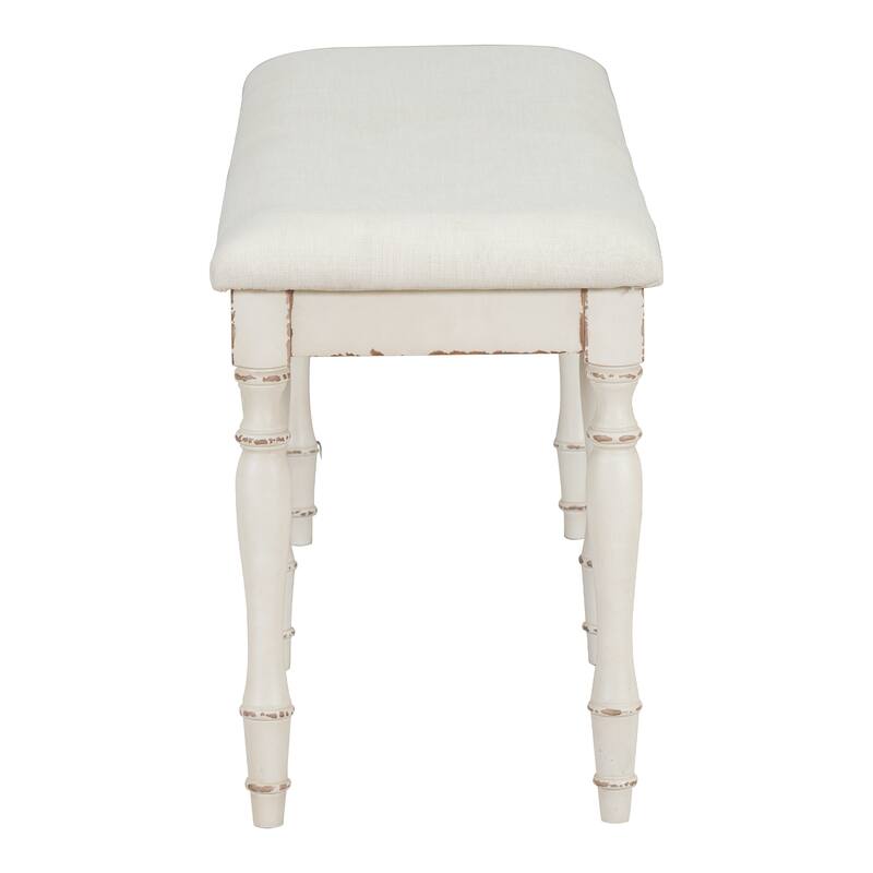 Roomfitters Vintage 50.4" Upholstered Dining Bench with 6 Solid Wood Legs