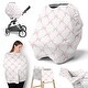 preview thumbnail 1 of 4, Sweet Jojo Designs Pink Bows Girl 5 in 1 Baby Car Seat and Nursing Cover - Bow for Ballerina Ballet Dancer Princess Collection