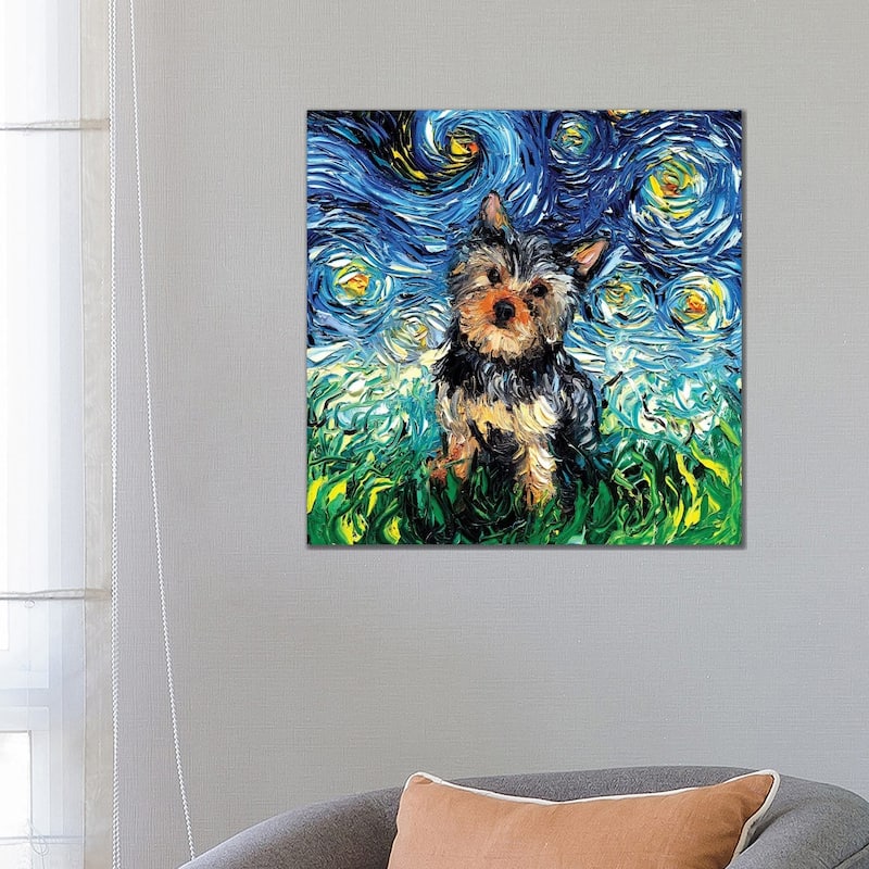 iCanvas "Yorkie Night" by Aja Trier Canvas Print - 26x26x1.5