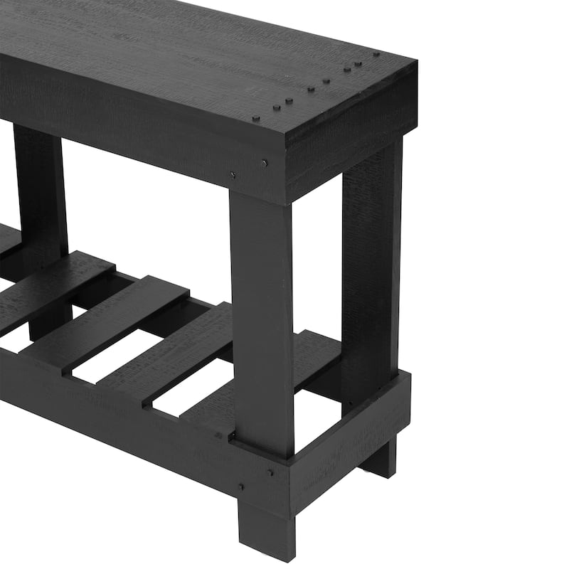 Vintage Solid Fir Wood Entryway Table with Metal Rivet Accents by Harper&Bright Designs