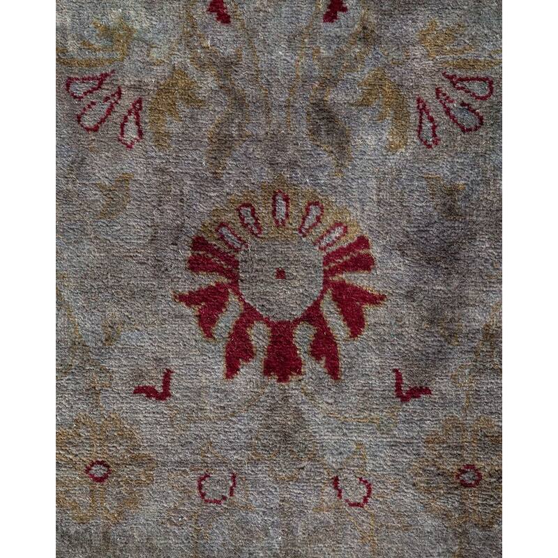 Overton Hand Knotted Wool Vintage Inspired Modern Contemporary Overdyed Gray Area Rug - 4' 2" x 6' 0"
