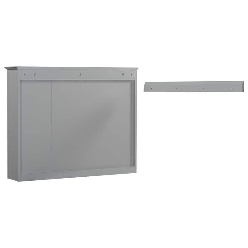 35'' x 27.5'' Modern Bathroom Wall Medicine Cabinet, Wall Mounted Bathroom Storage Cabinet with Mirror and 6 Open Shelves - N/A