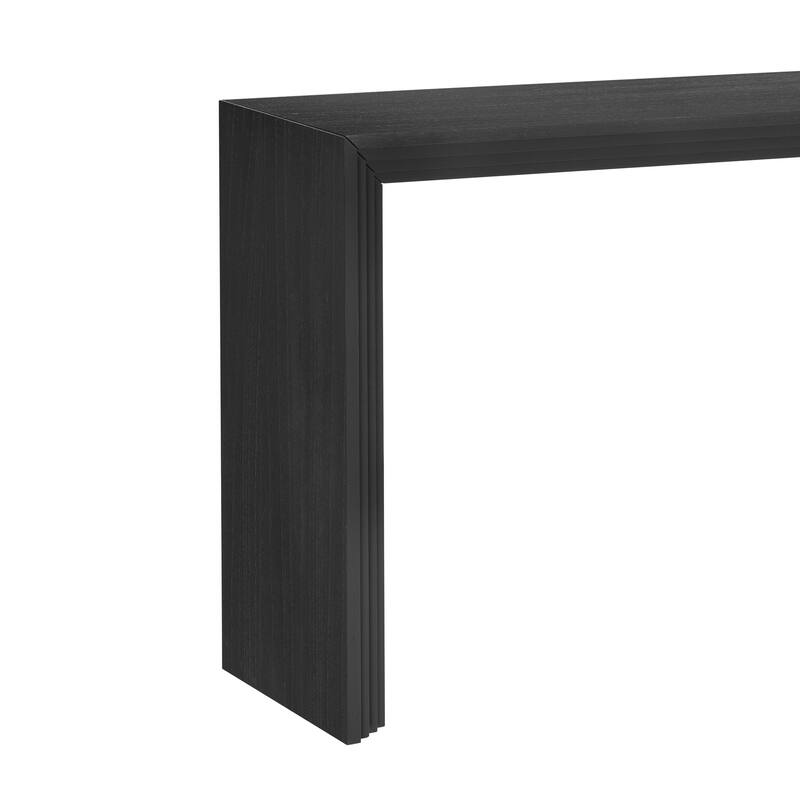 59.2" Modern Console Table with Unique Striped Design for Entryway, Living Room