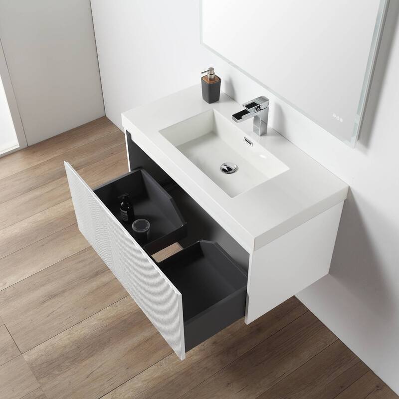 Floating Bathroom Vanity with Sink, Wall Mounted Vanity