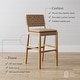 preview thumbnail 11 of 58, Nathan James Cohen Faux Leather Counter or Bar Height Stool, Solid Wood Frame with Footrest and Woven Leather Back