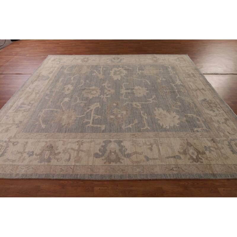 Vegetable Dye Oushak Area Rug Hand-Knotted Wool Carpet - 8'3" x 9'8"